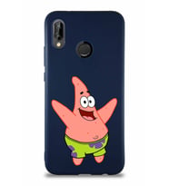Huawei P20 Lite Soft Premier Kapak Patrick Yıldız Tasarımlı Silikon Kılıf - Lacivert (Şeffaf)