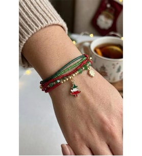 YILBAŞI NOEL ZİNCİR BONCUK İP CHARM BİLEKLİK