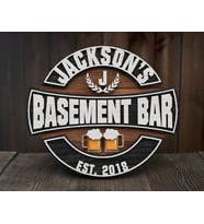 BK Gift Kişiye Özel Tasarım Yuvarlak Ahşap Bar Tabelası 43cm, Home Bar Tabela, Rustik Ev Dekorasyonu, Arkadaşa Hediye-2