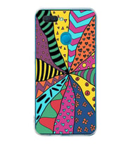 PrintiFy Oppo A12  ile Uyumlu 1mm Slim Fit Retro Renkler 4 Baskılı Şeffaf  Kılıf