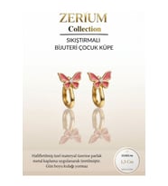Kız Çocuk Sıkıştırmalı Küpe – Deliksiz Kulaklar İçin Pastel Kırmızı Kelebek