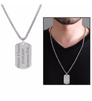 Oval Tasarım Kişiye Özel İsim Yazılı Silver Renk Çelik Erkek Kolye (Çok Renkli)
