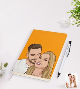 BK Gift Kişiye Özel Çizgi Roman Karikatürlü Beyaz Defter Kalem Seti