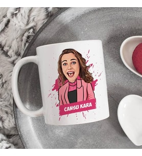 Kişiye Özel Karikatürlü Tasarım Kız Arkadaşa Hediye Kupa Bardak