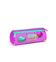 CORAL HIGH 22301 AÇIK PEMBE SU YEŞİLİ MAKARON DESENLİ ÜÇ BÖLMELİ KALEM ÇANTASI