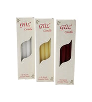 4PCS KONİK ŞAMDAN - DÜZ MUM BEYAZ - RENKLİ 2X25CM GO-53-vice 05575