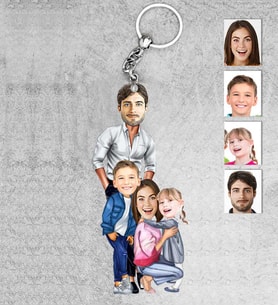 Kişiye Özel Aile Ahşap Anahtarlık-30