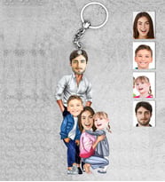 Kişiye Özel Aile Ahşap Anahtarlık-30