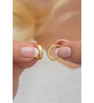 925 Ayar Gümüş Gold Taşsız 10 mm Halka Küpe