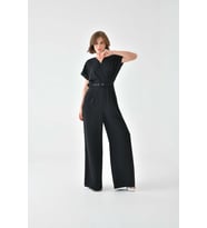 Ftz Women Kadın Kemerli Tulum Siyah 30724