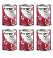 Bestpet Dana Etli Yetişkin Kedi Konservesi 400 gr 6'lı Paket