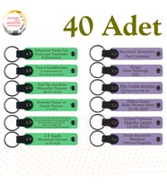 F Yeşili & M Menekşe, Baby Shower Etkinliğine Anlamlı Hediye, 40’lı Set, İsimli Anlamlı Anahtarlık