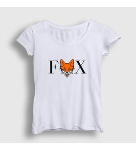 Presmono Kadın Beyaz Logo Fox Tilki T-Shirt 367943tt