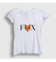 Presmono Kadın Beyaz Logo Fox Tilki T-Shirt 367943tt