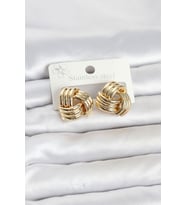 316L Çelik Gold Renk Sarmal Model Kadın Küpe 5886