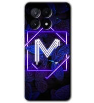 Poco x6 Pro Kılıf HD Desen Baskılı Kılıf - Dark Neon Yaprak M Harfi