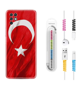 INFINIX Note 11 Pro Note 10 Hot 9 Play Kılıf Kablo Koruma Spiral Silikon Şanlı Türk Bayrağı 4 1401