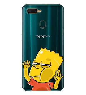 Oppo A5S/AX7/A12 Uyumlu Bart Simpson Desenli Şeffaf Telefon Kılıfı