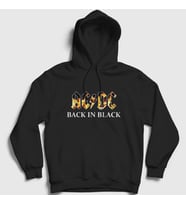 Presmono Unisex Siyah Back In Black Fire AC/DC Kapüşonlu Sweatshirt 5773tt