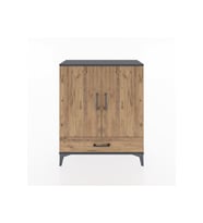 Arges Şifonyer 2 Raflı Tek Çekmeceli 2 Kapaklı 88x30x106 Antrasit-Çam