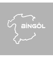 Bingöl Harita Araba Sticker siyah 17x13 CM (Beyaz)