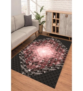 Dijital Kaymaz Taban Yıkanabilir Renkli Salon Halısı Mutfak Halısı Yolluk ND-SD-1020 (Bordo)