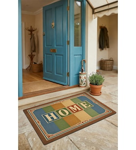 Valerine Life Kapı Önü Paspası 45x70cm Kaymaz Taban Dekoratif iç Dış Mekan Home Retro Vintage Çizgli