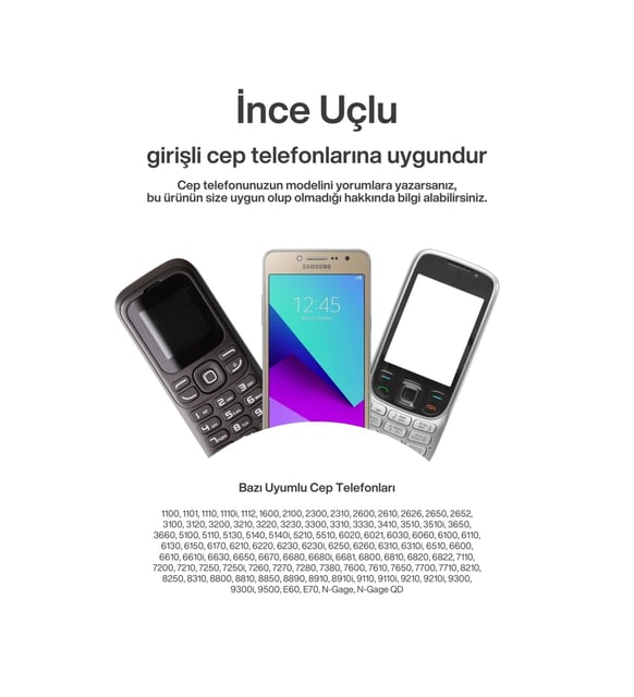 Nokia ince Uçlu Şarj Cihazı Nostalji Cep Telefonu Şarj Aleti 2 Yıl