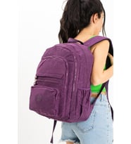 Ultra Hafif Çok Cepli Krinkıl Sırt Çantası Mor (Model: 571-3B)