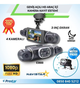 4 Kameralı 1080P WIFI, GPS Geniş Açılı Dashcam Araç içi Kamera Kayıt Sistemi 3 inç  Full HD