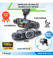 4 Kameralı 1080P WIFI, GPS Geniş Açılı Dashcam Araç içi Kamera Kayıt Sistemi 3 inç  Full HD