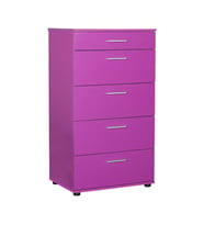 Adore Mobilya Trendline 5 Çekmeceli Şifonyer - Mor 60x108x44 cm (GxYxD)