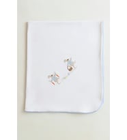 Havuç Tavşan Nakışlı Bebek Battaniyesi %100 Pamuk - 70x80 CM