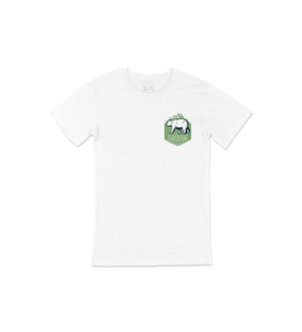 Mountain Expedition Cep Logo Tasarımlı Beyaz Tişört