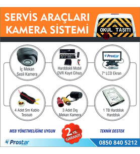 Okul Ve Servis Taşıtları İçin 1 Tb Kayıtlı Kamera Set