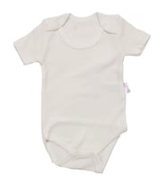 Unisex Ekru Raporlu Kısa Kol Çıtçıtlı Body Zıbın