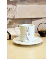 Bugs Bunny Baskılı Beyaz Türk Kahvesi Fincanı