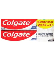 Colgate Süper Fırsat White Teeth With Baking Soda Diş Macunu 2'li 75 ml