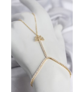 Gold Renk Pirinç Zirkon Taşlı Model Şahmeran TJ-SN769