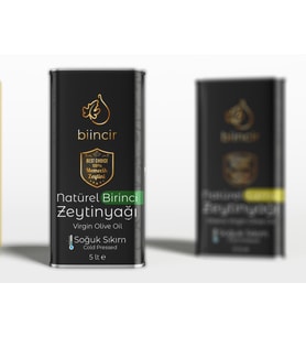 Biincir Natürel Birinci Erken Hasat Zeytinyağı Soğuk Sıkım 5 Lt (Ihlamur Hediyeli)