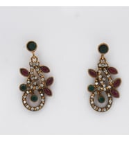 Gold Vip Vintage Tasarım Küpe (Kırmızı)