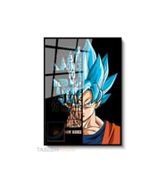 Dikey Çerçeveli Cam Goku1 Modern Ev Dekoru Duvar Sanatı Ev Ofis Tablosu (Siyah)