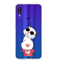 Xiaomi Redmi Note 7 Pro Uyumlu Kapak Coolcat Tasarımlı Şeffaf Silikon Kılıf
