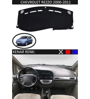 Chevrolet Rezzo 2000-2011 Için Uygun Torpido Koruma Halısı Siyah Kenar Renk Siyah