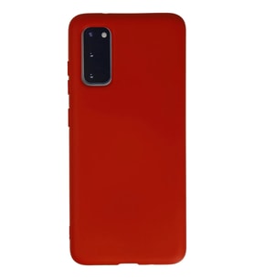 Galaxy S20 Kılıf Nano içi Kadife Silikon - Kırmızı