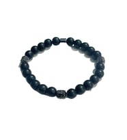 JTAW25BLK1649 8 MM ONYX ve LAV DOĞALTAŞ ESNEK SİYAH GARANTİLİ JANTİ BİLEKLİK