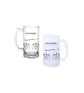 Ghostbastır Design Hunili Deli Kulplu Bira Bardağı Buzlu veya Şeffaf Seçenekli 0103