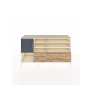 Kronos Konsol 8 Raflı 2 Çekmeceli Tek Kapaklı  176x59x99 Aytaşı-Antrasit/Çam
