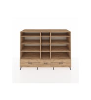 Kronos Dolap 12 Raflı 3 Çekmeceli  220x59x163 Çam-Çam
