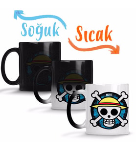 One Piece Jolly Roger Sihirli Kupa Bardak Porselen